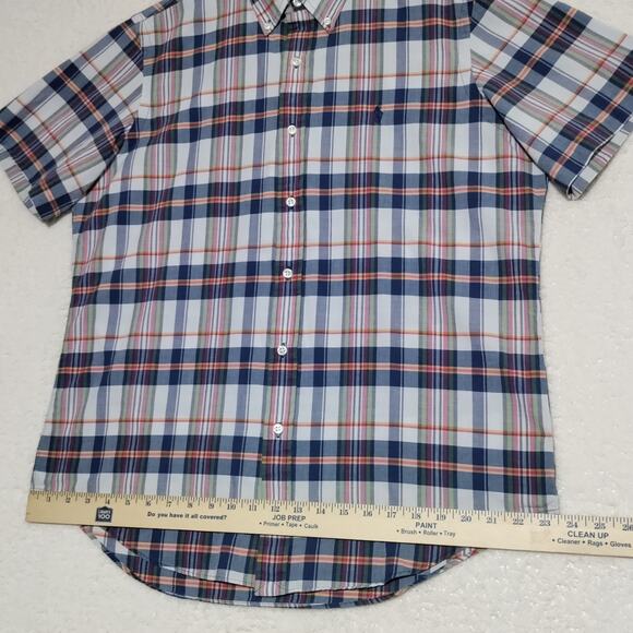 Ralph Lauren Shirt Mens Large Plaid Bleeding Madras Indian Cotton SS Button Down - Picture 8 of 13